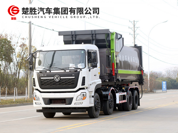 东风天龙8*4钩臂垃圾车
